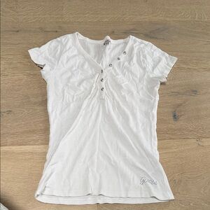 White Button-Detail Women's Top